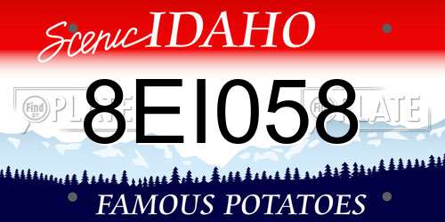 8EI058 Idaho License Plate
