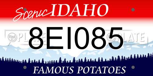 8EI085 Idaho License Plate