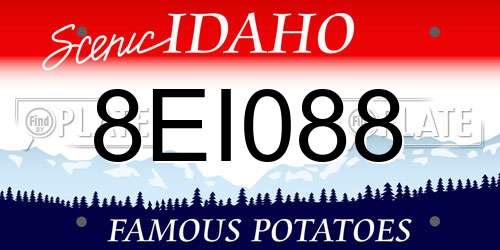 8EI088 Idaho License Plate