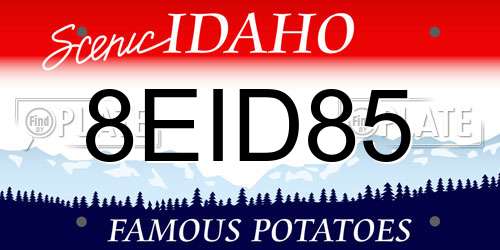 8EID85 Idaho License Plate