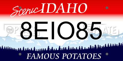8EIO85 Idaho License Plate