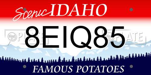 8EIQ85 Idaho License Plate