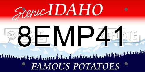 8EMP41 Idaho License Plate