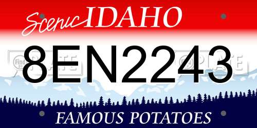 8EN2243 Idaho License Plate
