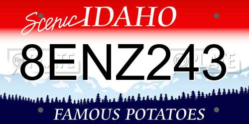 8ENZ243 Idaho License Plate