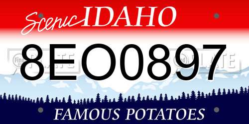 8EO0897 Idaho License Plate
