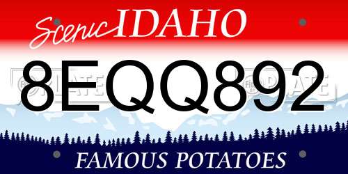 8EQQ892 Idaho License Plate