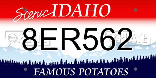 8ER562 Idaho License Plate