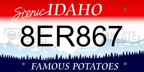 8ER867 Idaho License Plate