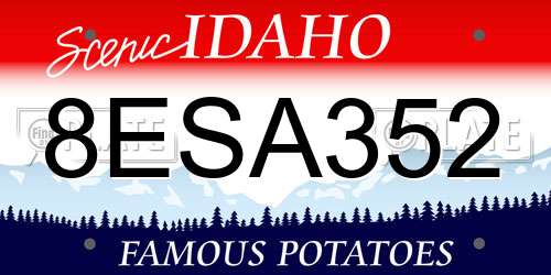 8ESA352 Idaho License Plate