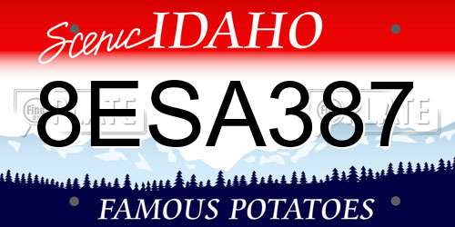 8ESA387 Idaho License Plate