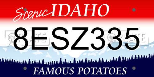 8ESZ335 Idaho License Plate