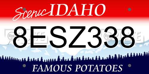 8ESZ338 Idaho License Plate