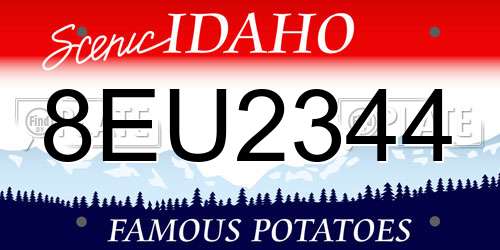 8EU2344 Idaho License Plate