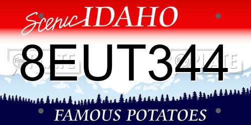 8EUT344 Idaho License Plate