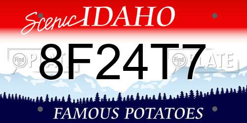 8F24T7 Idaho License Plate