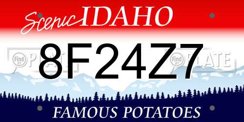 8F24Z7 Idaho License Plate
