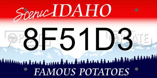 8F51D3 Idaho License Plate