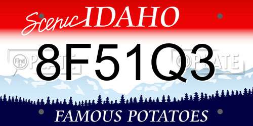 8F51Q3 Idaho License Plate