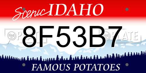 8F53B7 Idaho License Plate
