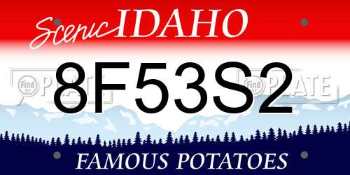 8F53S2 Idaho License Plate