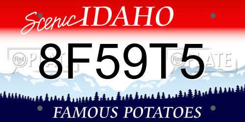 8F59T5 Idaho License Plate