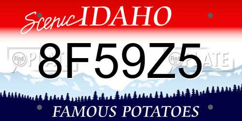 8F59Z5 Idaho License Plate