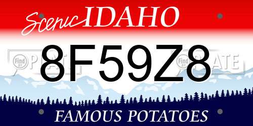 8F59Z8 Idaho License Plate
