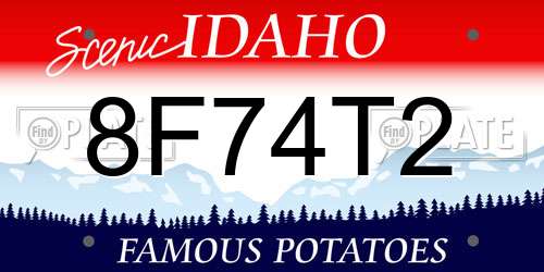 8F74T2 Idaho License Plate