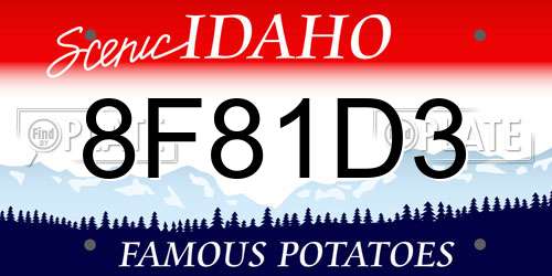 8F81D3 Idaho License Plate