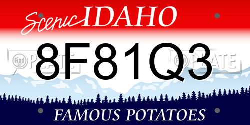 8F81Q3 Idaho License Plate