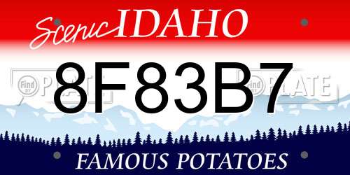 8F83B7 Idaho License Plate