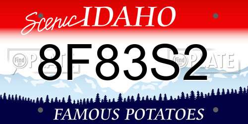 8F83S2 Idaho License Plate