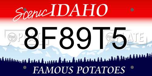 8F89T5 Idaho License Plate