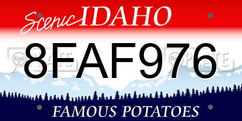 8FAF976 Idaho License Plate