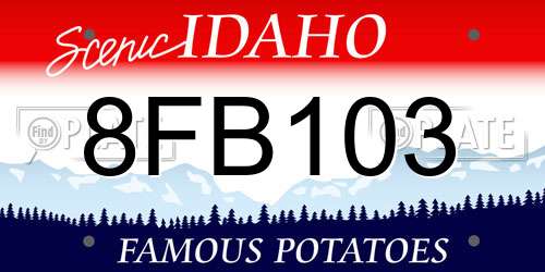8FB103 Idaho License Plate