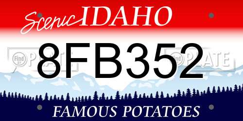 8FB352 Idaho License Plate