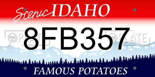 8FB357 Idaho License Plate