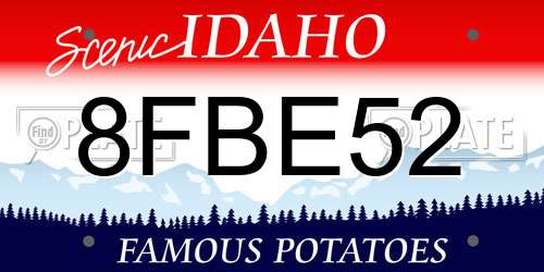8FBE52 Idaho License Plate