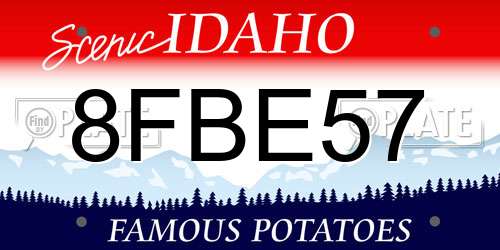 8FBE57 Idaho License Plate