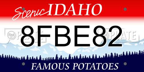 8FBE82 Idaho License Plate