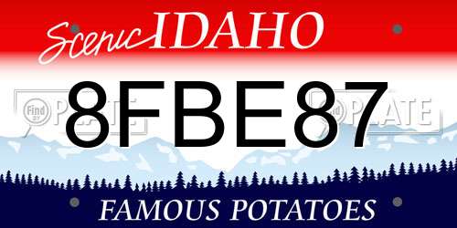 8FBE87 Idaho License Plate