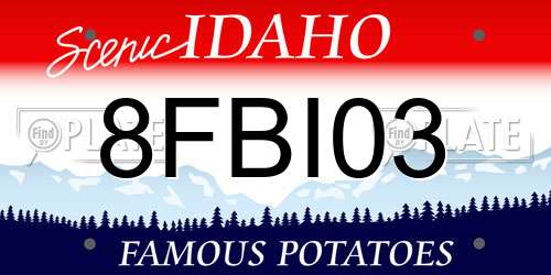 8FBI03 Idaho License Plate