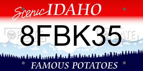 8FBK35 Idaho License Plate
