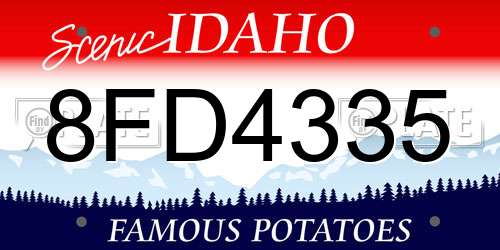 8FD4335 Idaho License Plate