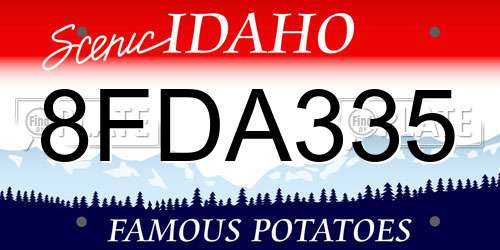 8FDA335 Idaho License Plate