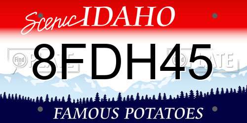 8FDH45 Idaho License Plate