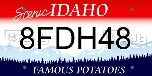 8FDH48 Idaho License Plate