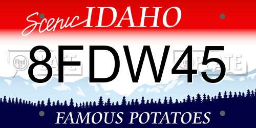 8FDW45 Idaho License Plate