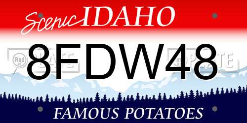 8FDW48 Idaho License Plate